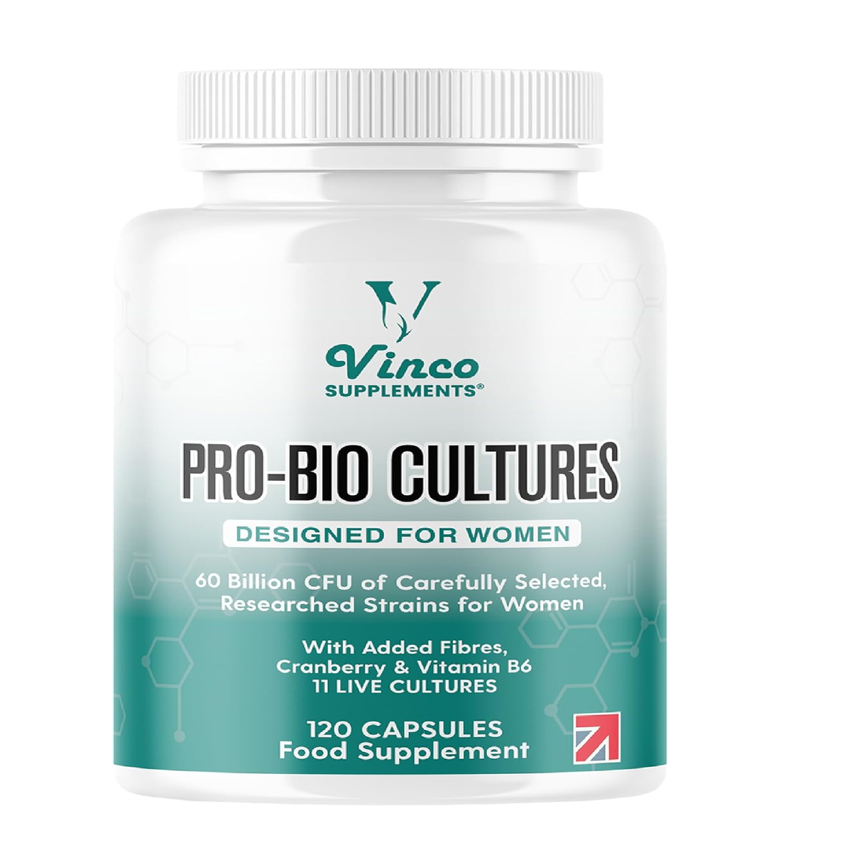 Vinco Pro Bio Cultures for Women – 60 Billion CFU, 120 Vegan Capsules