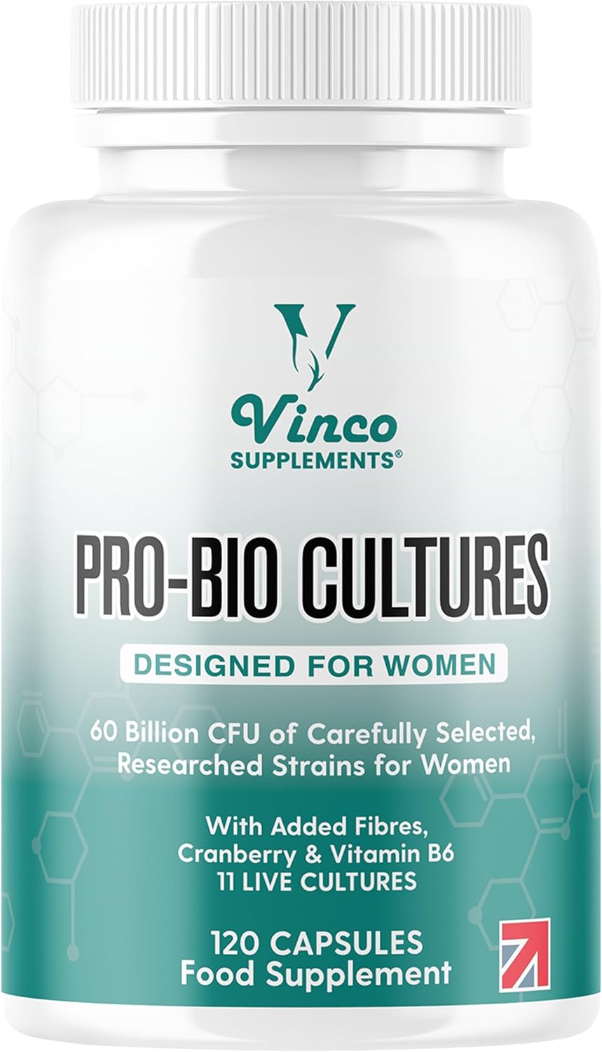 Vinco Pro Bio Cultures for Women – 60 Billion CFU, 120 Vegan Capsules