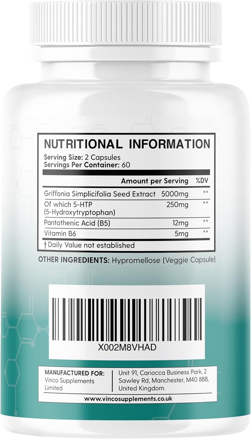 Vinco 5HTP Capsules 5000mg - 120 Vegan Capsules