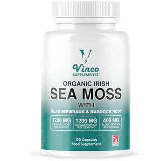 Organic Irish Sea Moss Capsules with Bladderwrack & Burdock Root