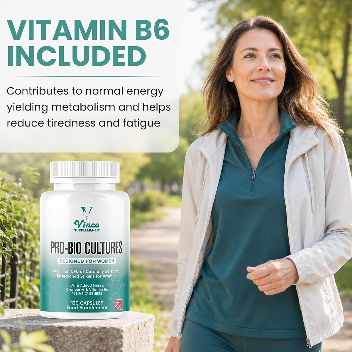 Vinco Pro Bio Cultures for Women – 60 Billion CFU, 120 Vegan Capsules