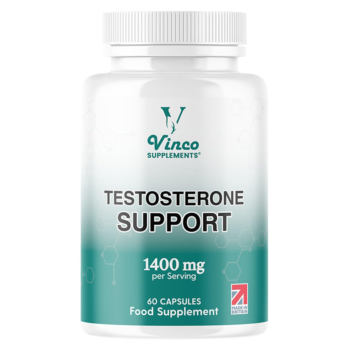 Vinco Testosterone Supplements for Men, 1400mg Per Serving, 60 Capsules