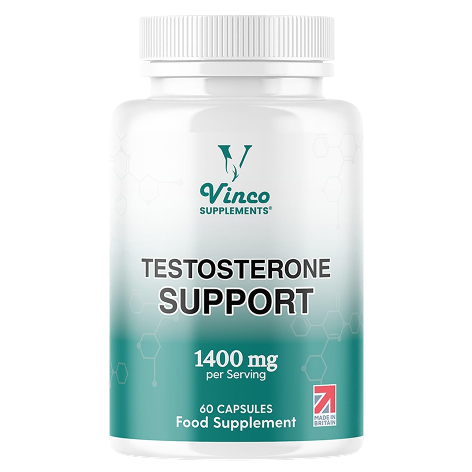 Vinco Testosterone Supplements for Men, 1400mg Per Serving, 60 Capsules