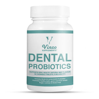 Dental Probiotics Advanced Oral Probiotics for Mouth Supplement - Bad Breath Treatment for Adults with BLIS K12 & BLIS M18-6 Billion CFU, Mint Flavour Chewable Oral Care Tablets - 60 Count
