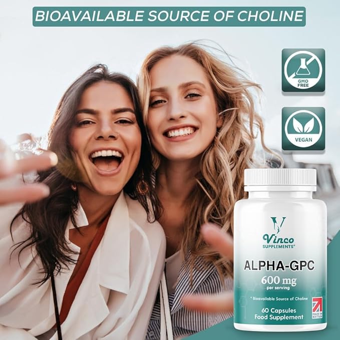 Vinco Alpha GPC Choline Supplement 600mg