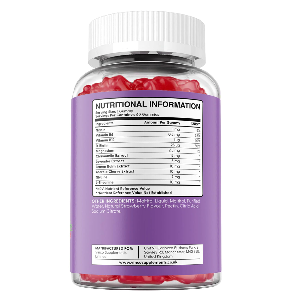 Kids Night-Time Gummies - 60 Chewable Sleep Support Gummies with Magnesium, L-Theanine, and Vitamin B6 for Children Ages 3+ - Calming Bedtime Formula - 2 Months Supply