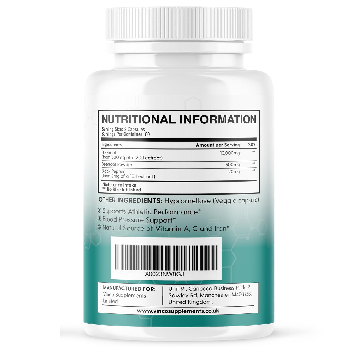 Vinco Beetroot Capsules 10,000mg