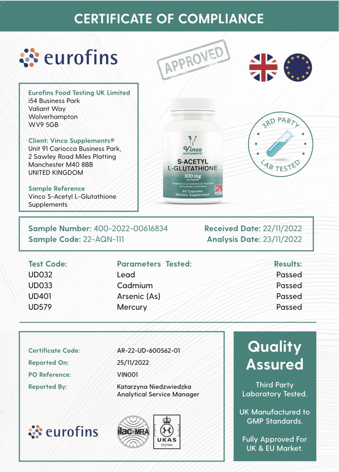 S-Acetyl L-Glutathione Supplement