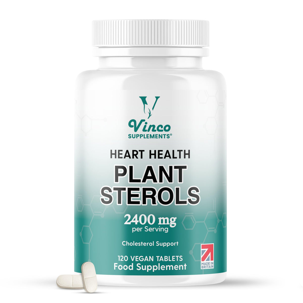 Vinco Plant Sterols High Strength 2400mg - 120 Vegan Tablets