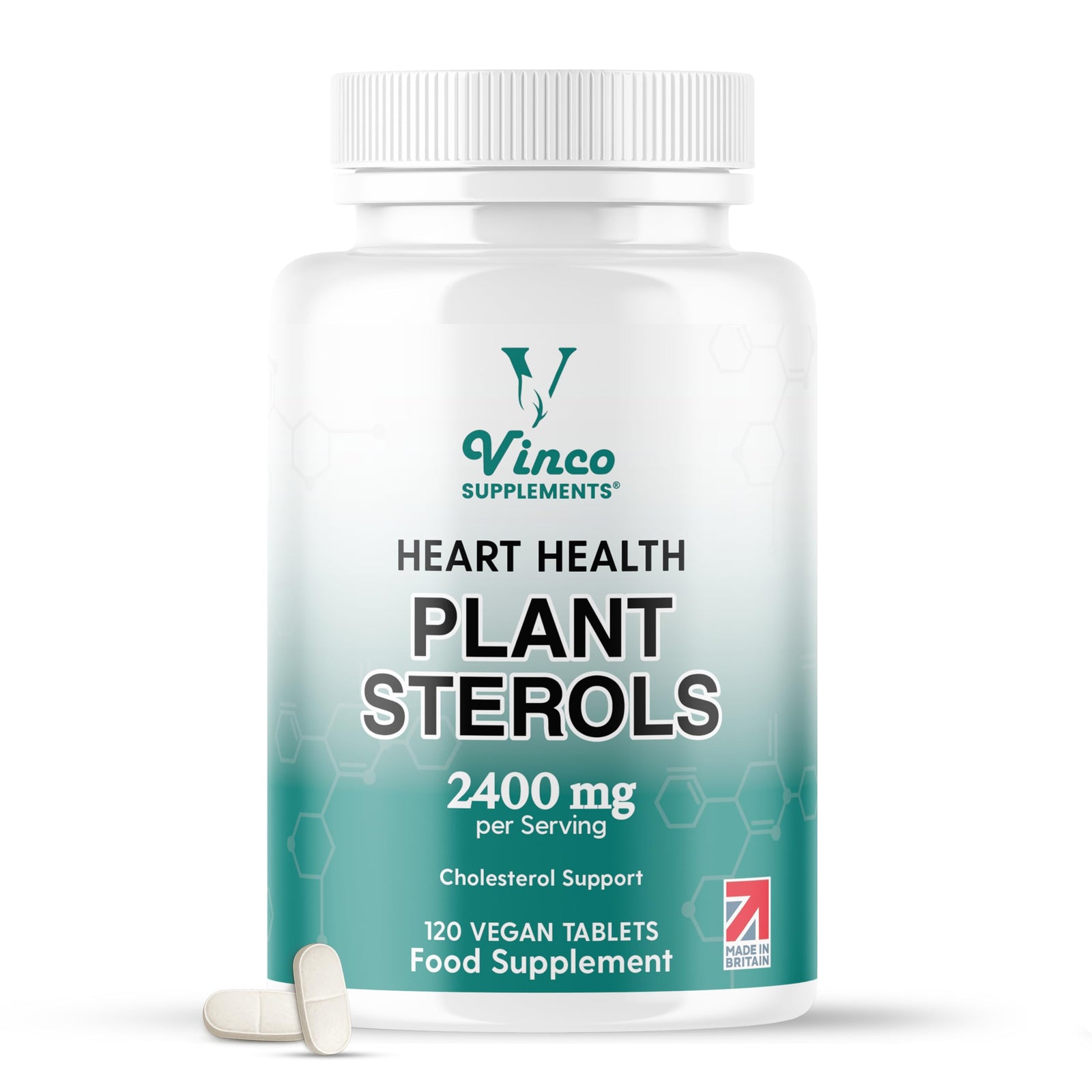 Vinco Plant Sterols High Strength 2400mg - 120 Vegan Tablets