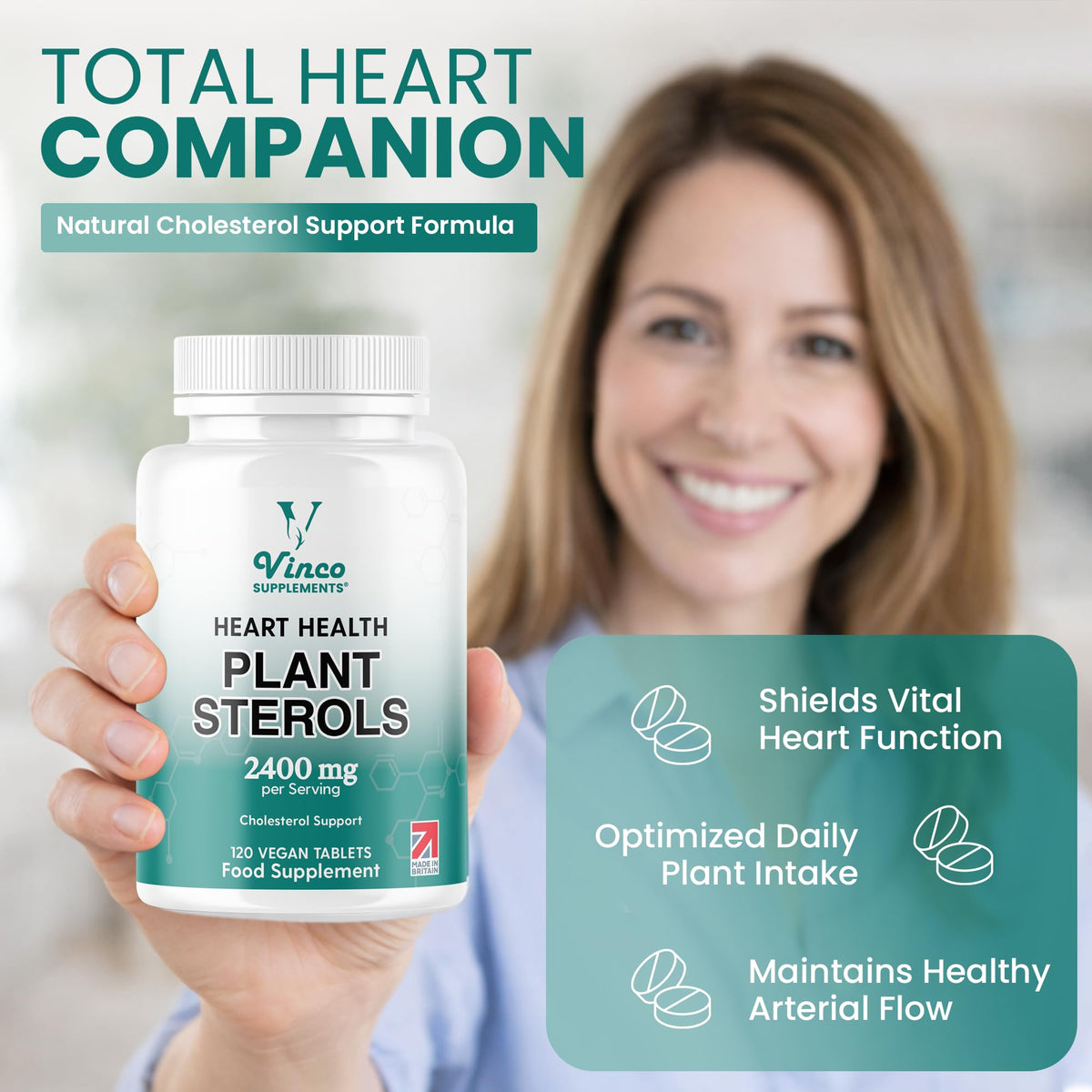 Vinco Plant Sterols High Strength 2400mg - 120 Vegan Tablets