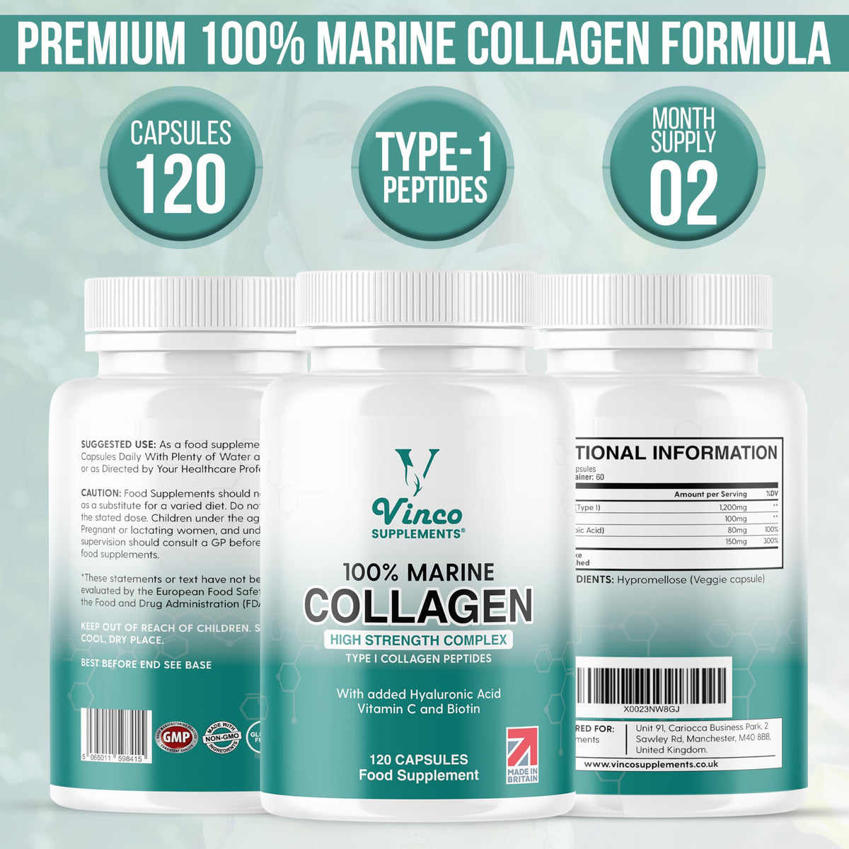 Vinco Pure Marine Collagen Supplements for Men & Women