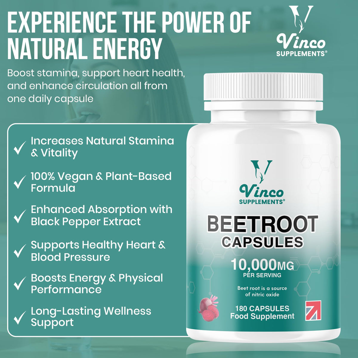 Vinco Beetroot Capsules 10,000mg