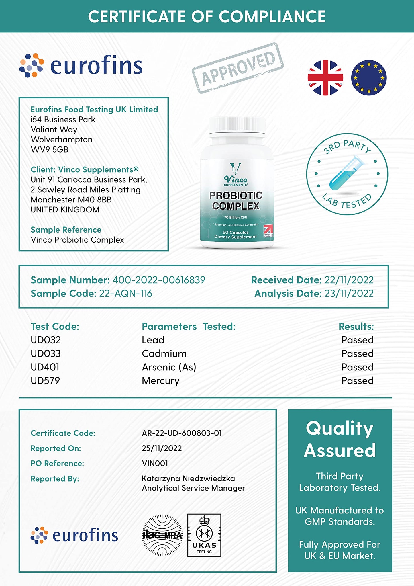 Vinco Probiotics Complex