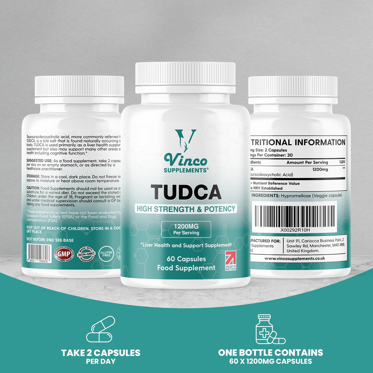 Vinco Tudca (Tauroursodeoxycholic Acid) 1200mg