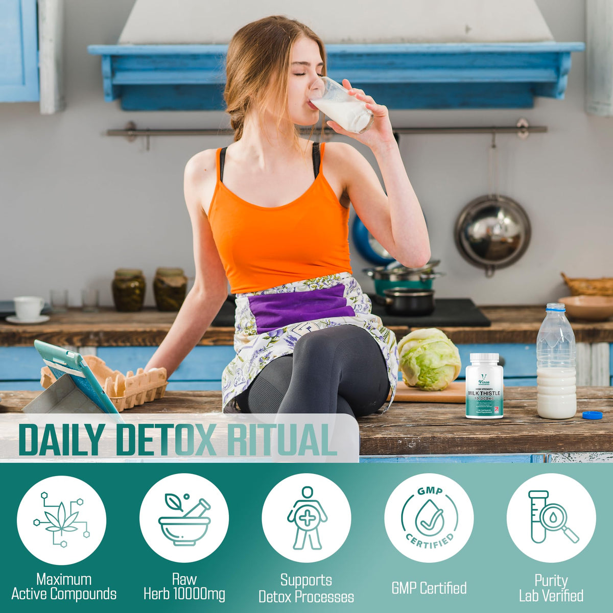 Milk Thistle Extract 10000mg - High Potency 400mg Silymarin per Capsule