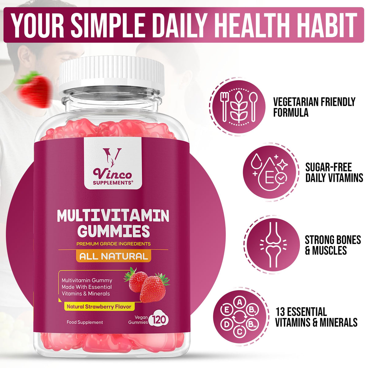 Multivitamin Gummies for Women and Men - 120 Gummies