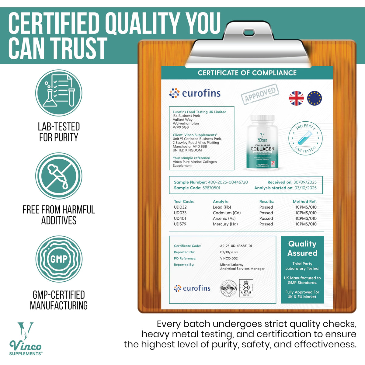 Vinco Pure Marine Collagen Supplements for Men & Women