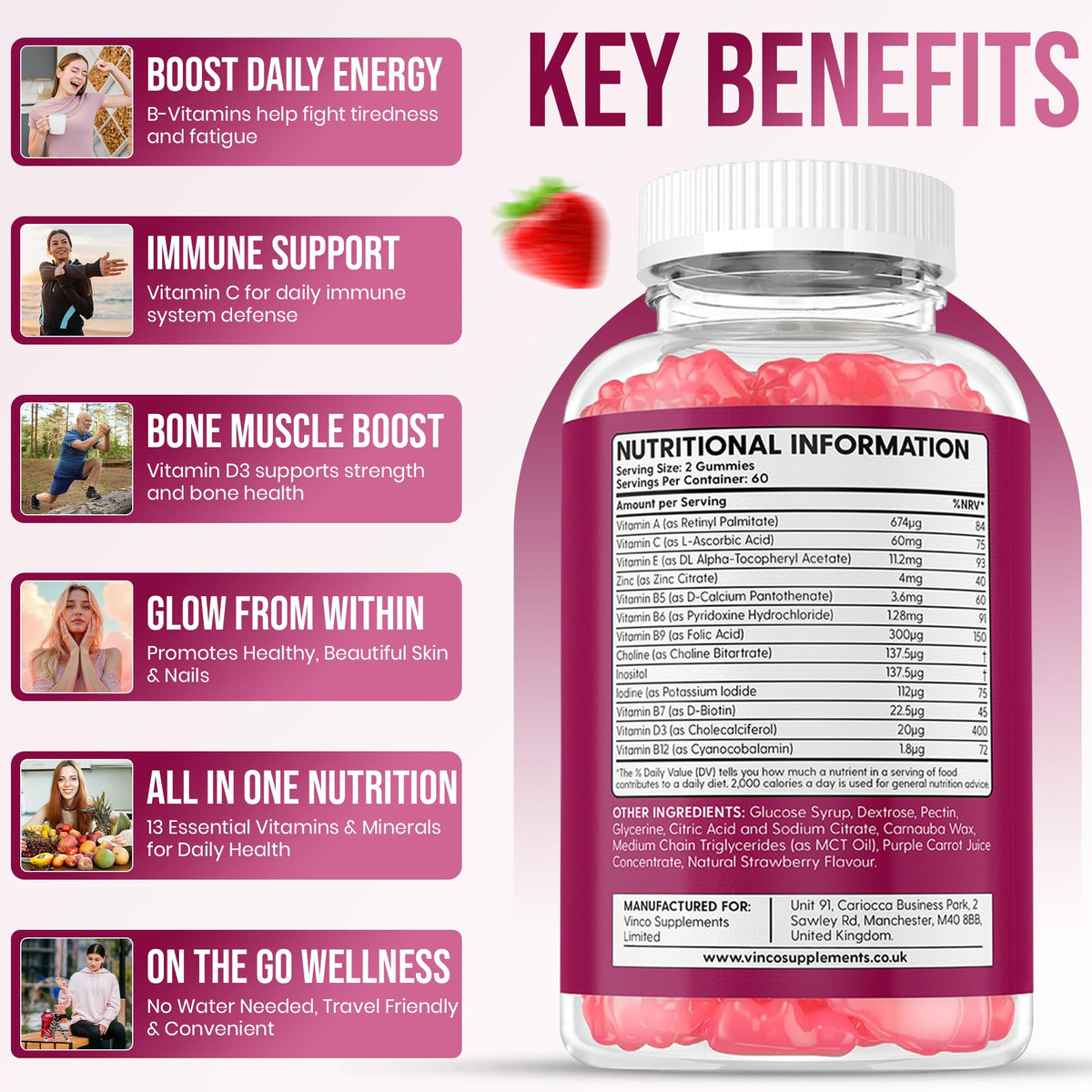 Multivitamin Gummies for Women and Men - 120 Gummies