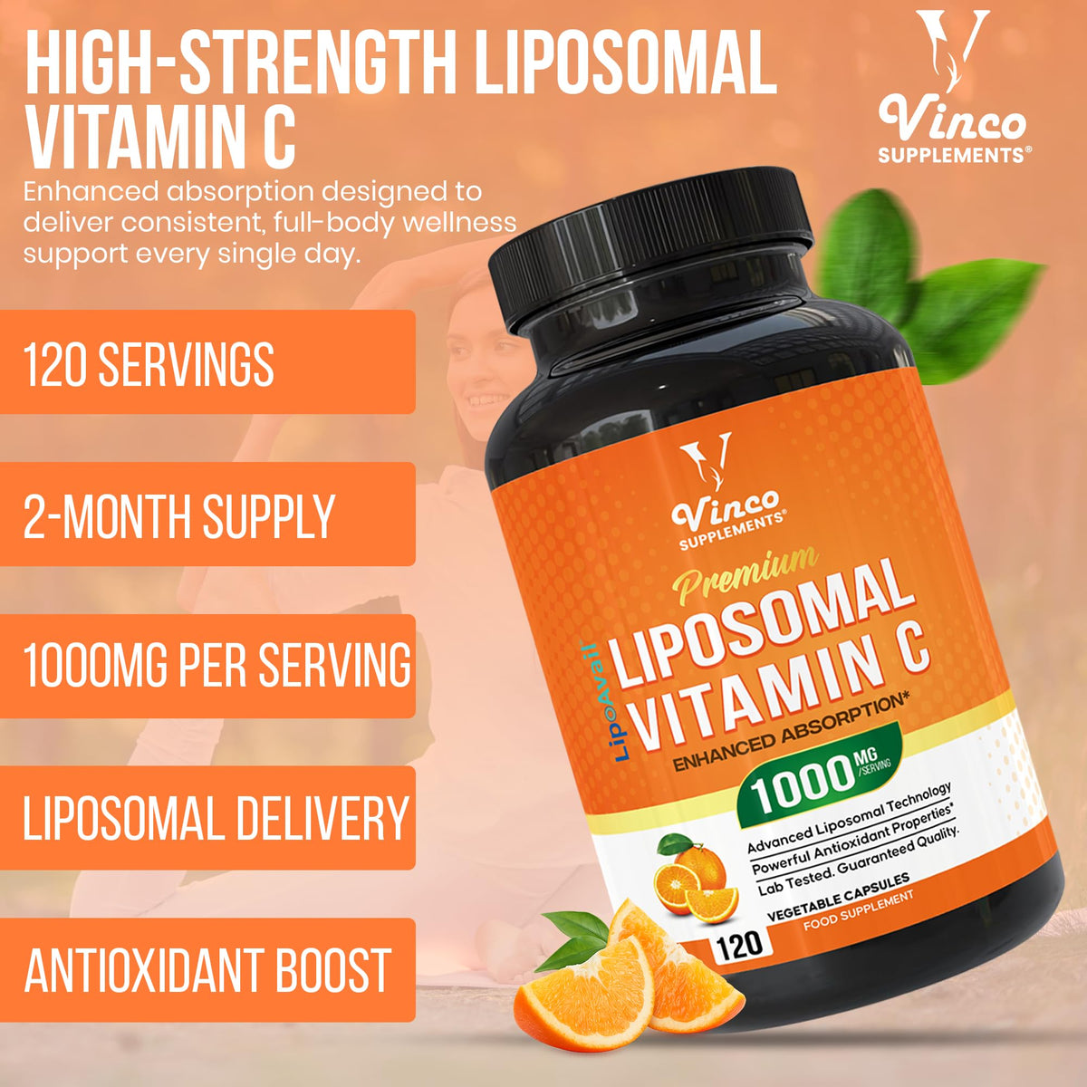 Vinco Liposomal Vitamin C Capsules 1000mg