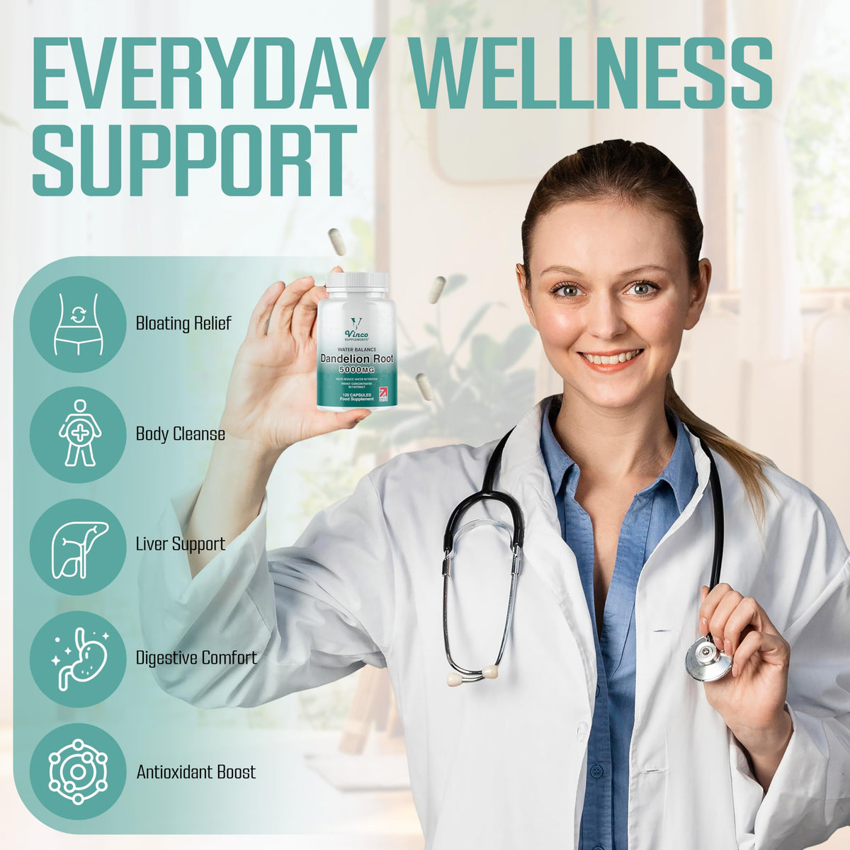 Vinco Dandelion Root Capsules 5000mg