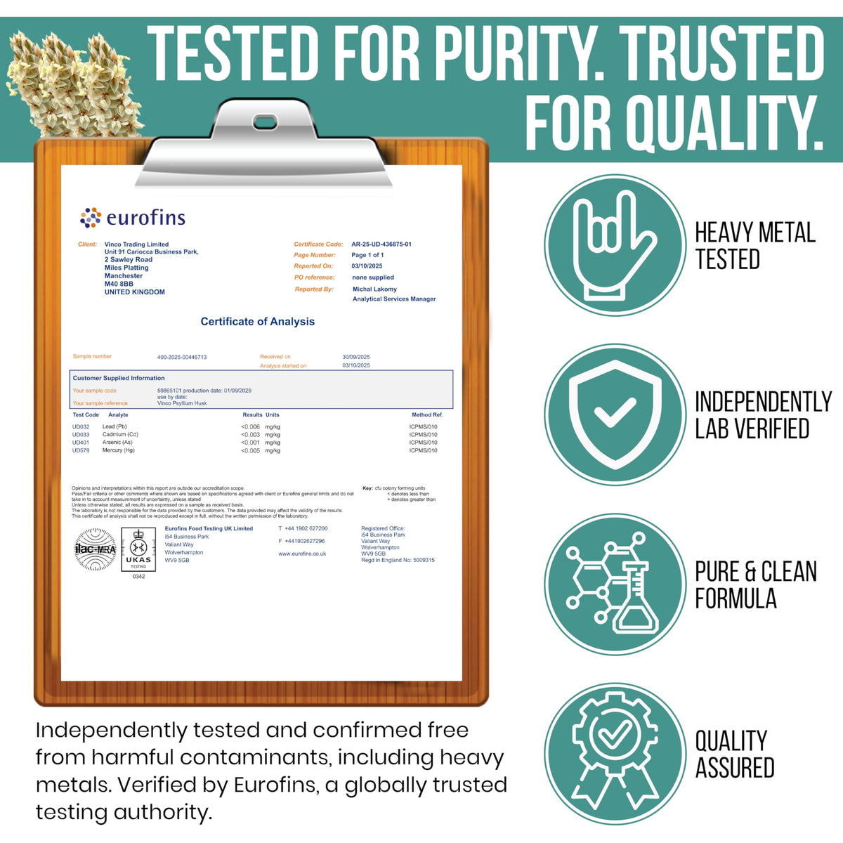 Vinco Fibre Supplement 5000mg Psyllium Husk with Acidophilus Capsule