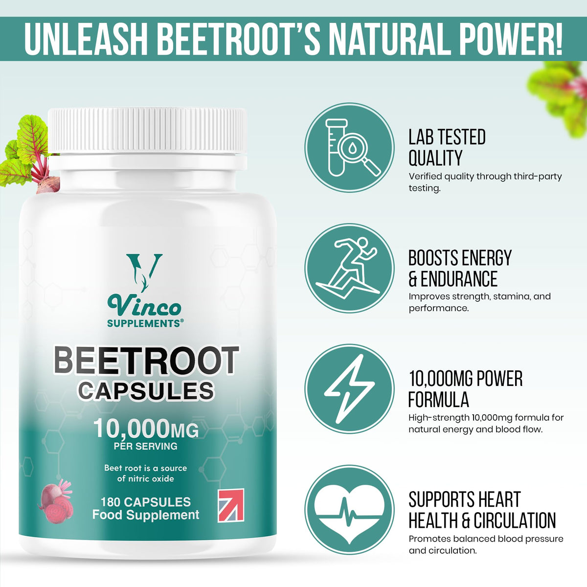 Vinco Beetroot Capsules 10,000mg