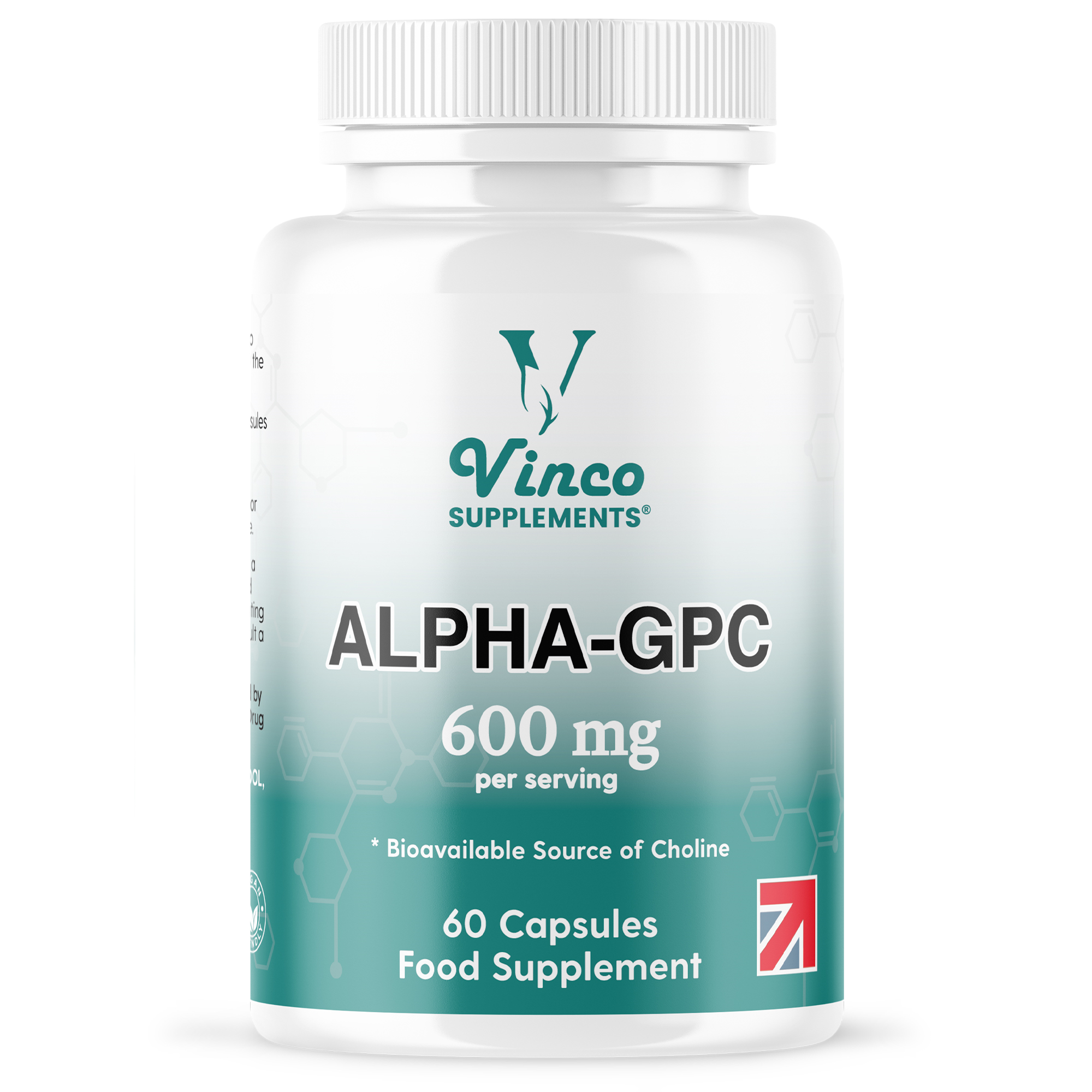 Vinco Alpha GPC Choline Supplement 600mg