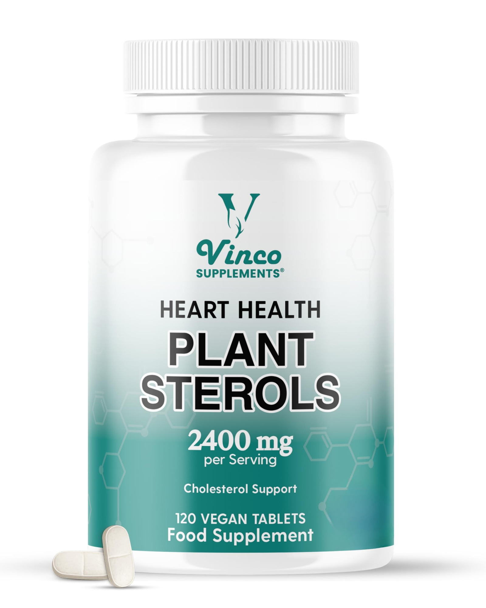 Vinco Plant Sterols High Strength 2400mg - 120 Vegan Tablets