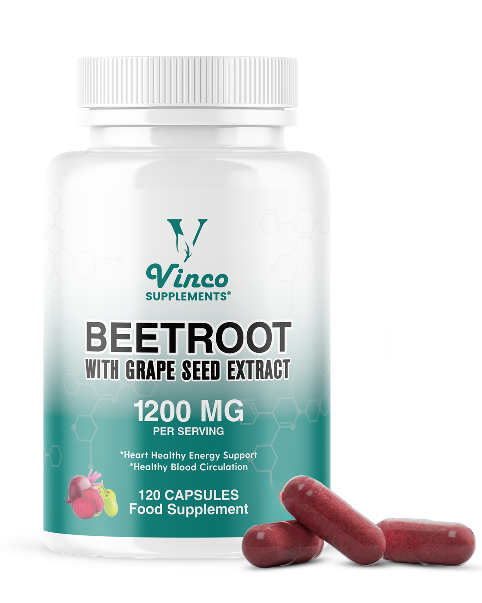 Beetroot Capsules with Grape Seed Extract