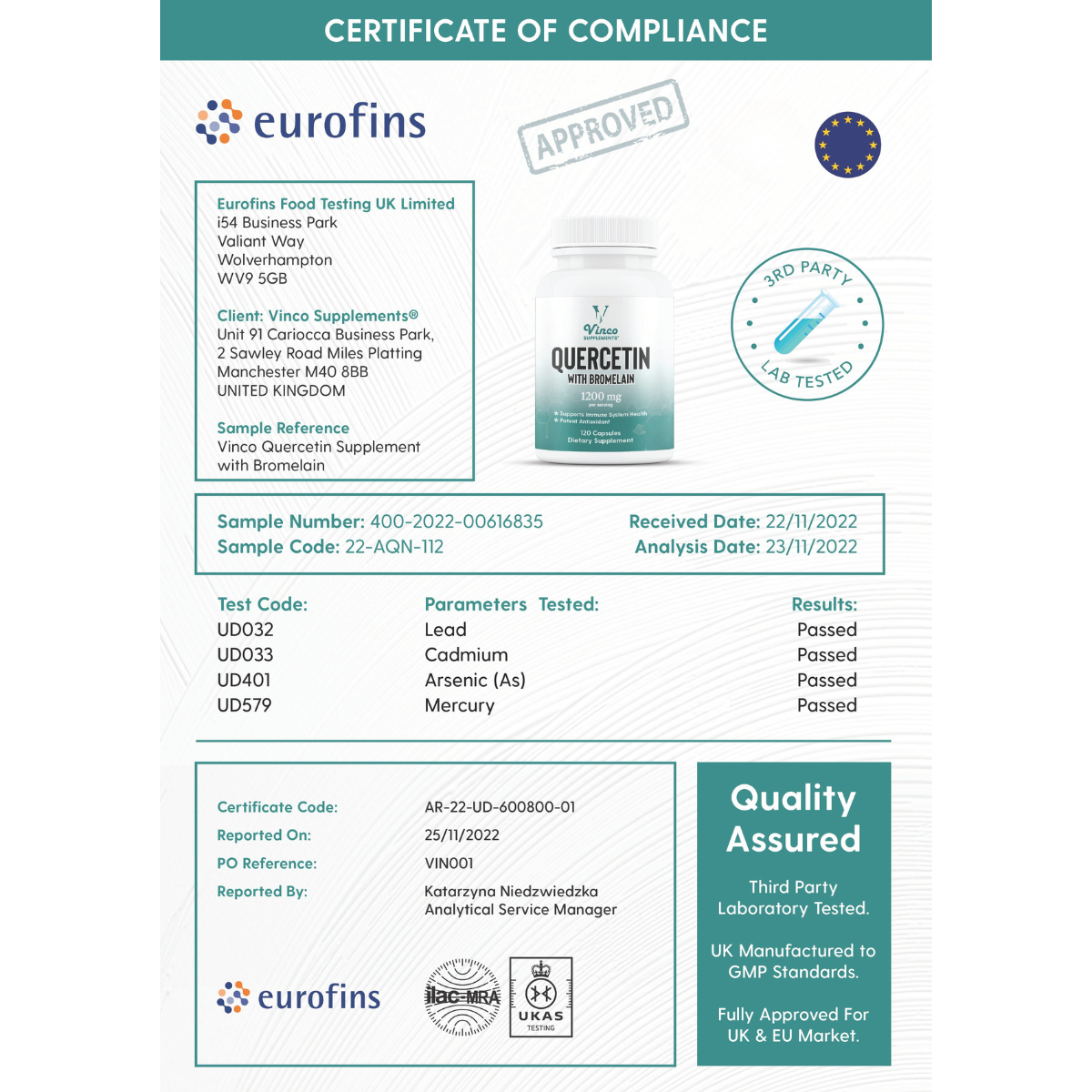 Quercetin With Bromelain