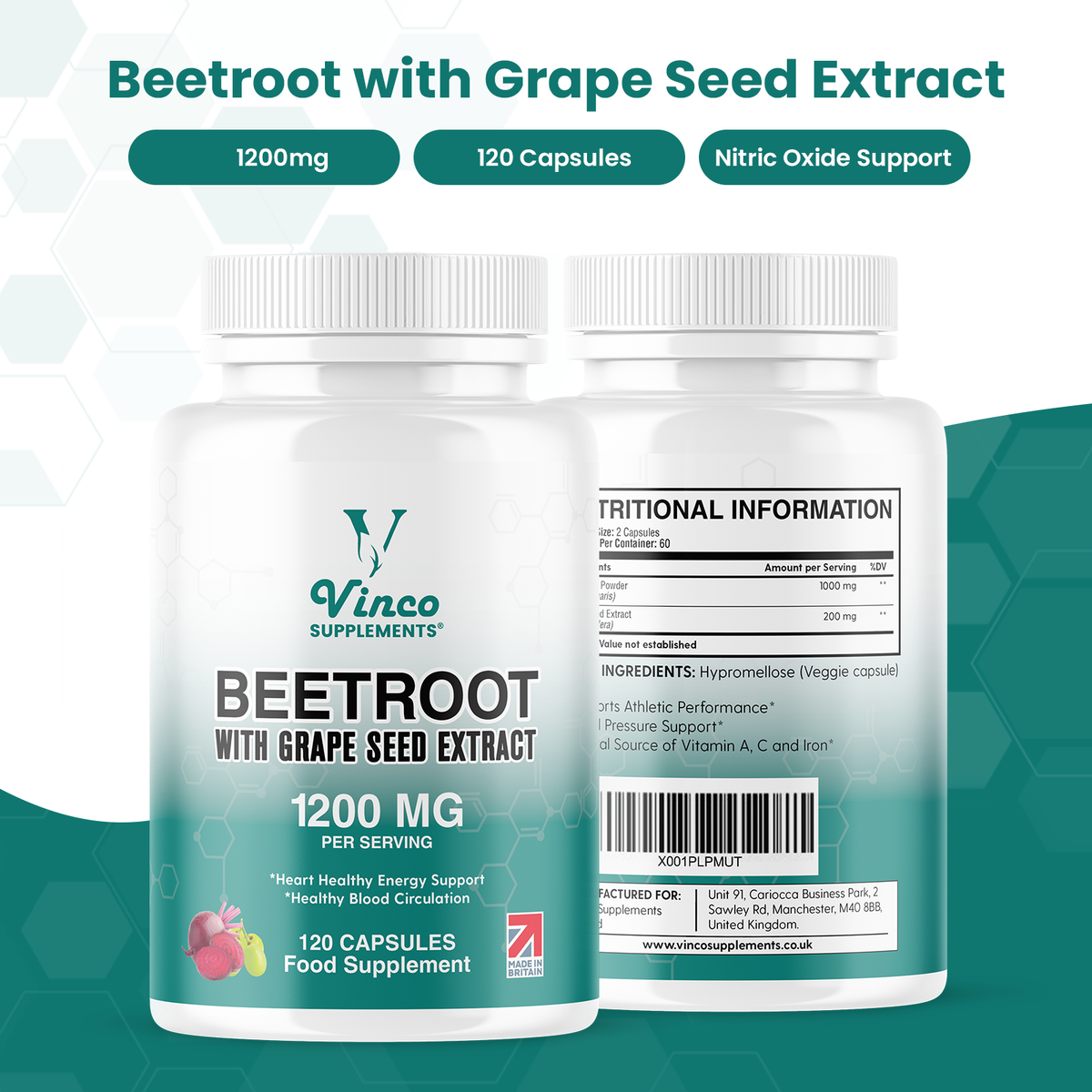 Beetroot Capsules with Grape Seed Extract