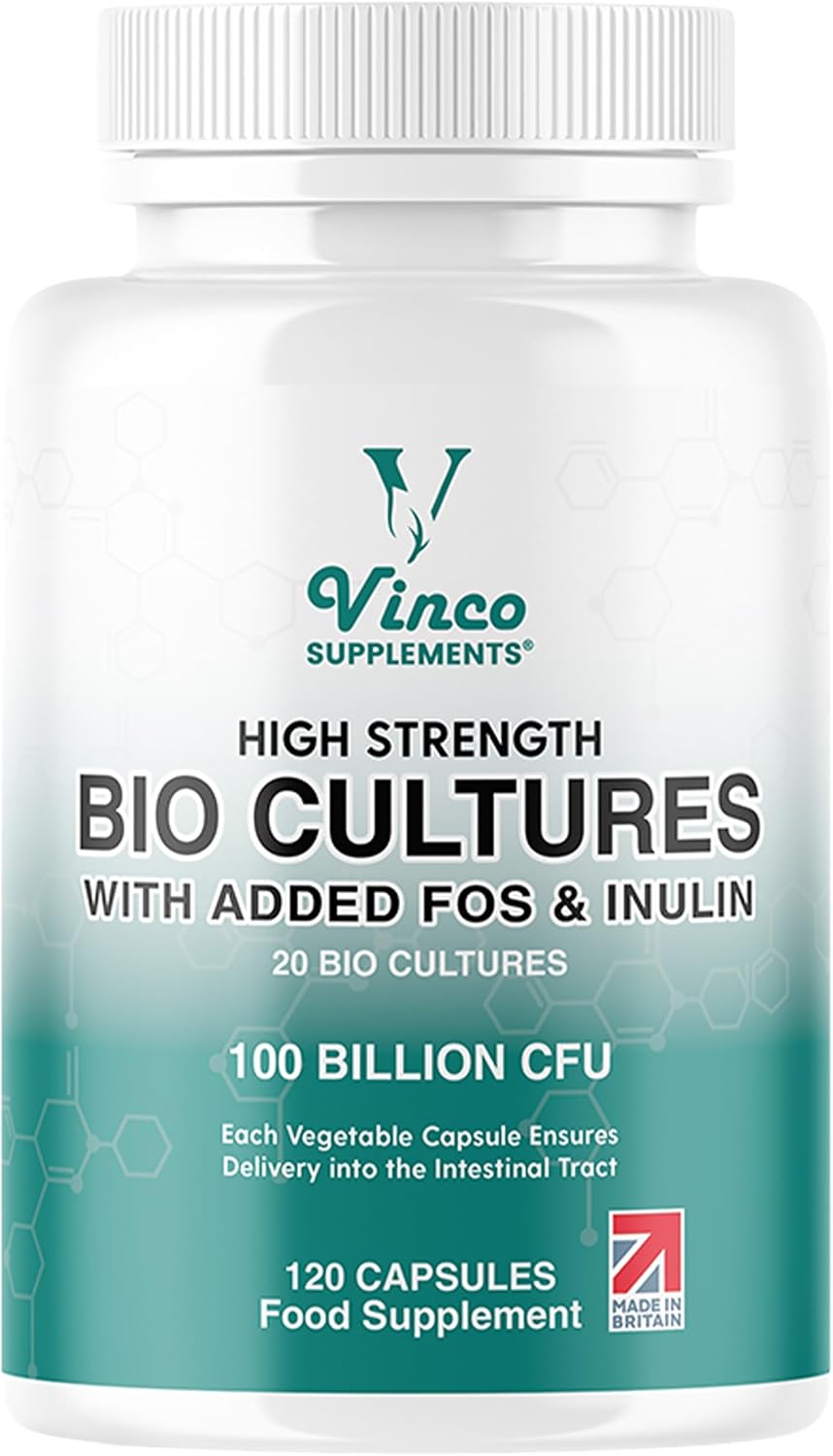 Vinco 100 Billion CFU Probiotics - 20 Strains with Prebiotics - 120 Vegan Capsules